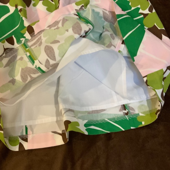 Vintage J Crew Strapless Pink Green Brown Dress Sz 8 - Picture 5 of 9